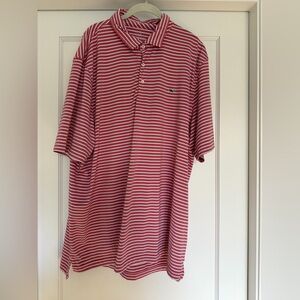 Vineyard Vines Pink and White Striped Polo Shirt